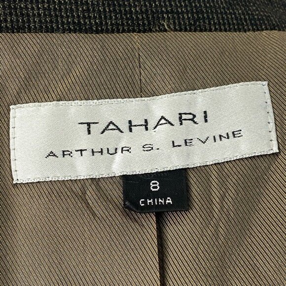 Tahari ASL Women's Brown Textured One Button Business Career Luxury Blazer 8/C38 - Picture 9 of 13